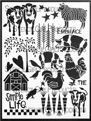 On the Farm Stencil by Jessica Sporn
