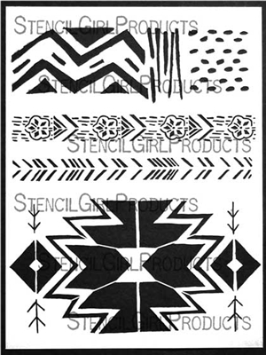 Kilim Patterns Stencil by Cathy Nichols