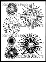 Firework Blasts Stencil by June Pfaff Daley
