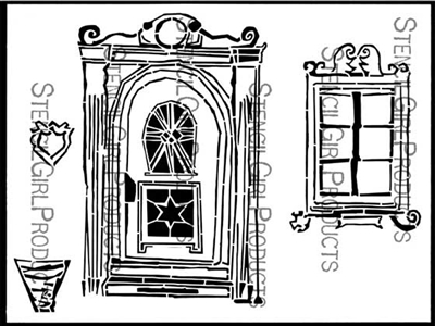 Edelweiss Door and Window Stencil by Angela Cartwright