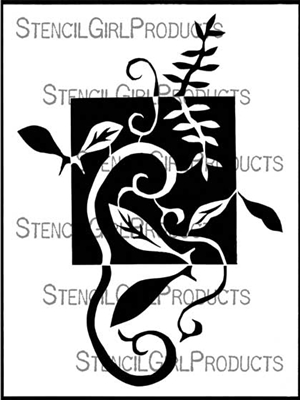 Lyrical Leaves Stencil by Jane Dunnewold