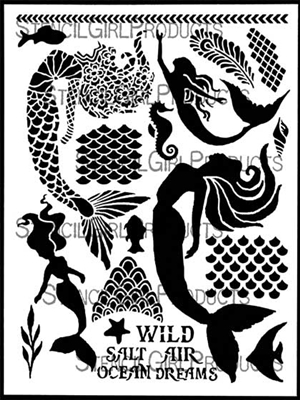 Mermaids Stencil and Masks by Jessica Sporn