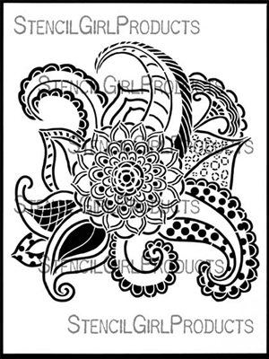 Mandala Floral Stencil by Kristie Taylor