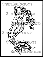 Love Mermaid Stencil by Cathy Nichols