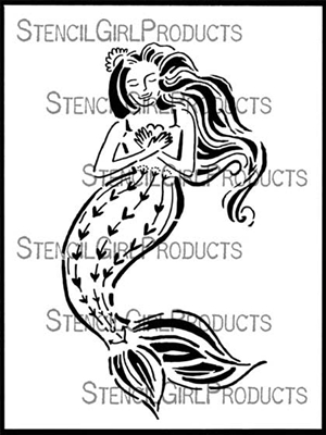 Love Mermaid Stencil by Cathy Nichols