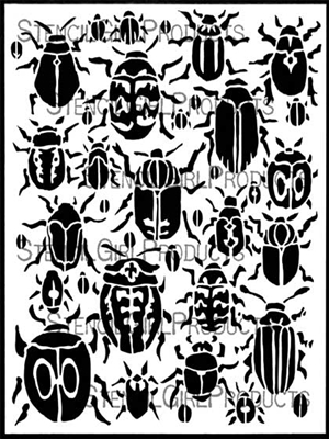 Scarab Beetles Stencil by Margaret Peot