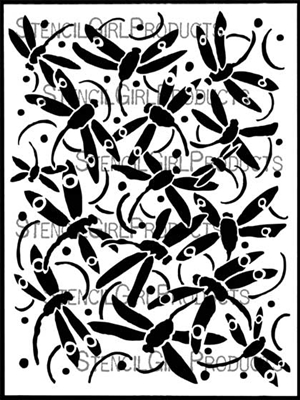 Dragonflies Background Stencil by Margaret Peot
