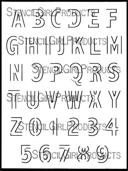 Vintage Typewriter Alphabet Letters A-P Stencil, Carolyn Dube