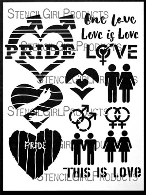 Love is Love Stencil by Jessica Sporn