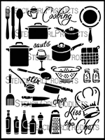 Cooking Stencil by June Pfaff Daley