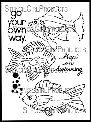 Boho Fish Stencil by Gwen Lafleur
