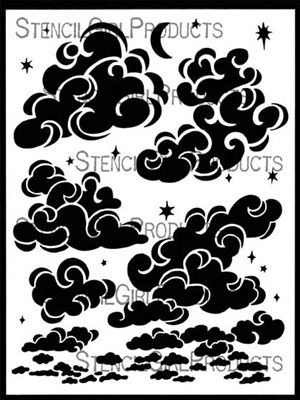 Clouds & Stars Stencil by Valerie Sjodin