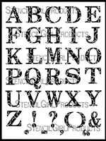 Flourish Alphabet Uppercase Stencil by Ann Butler