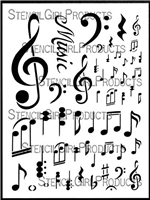 Music Notations Stencil by Valerie Sjodin