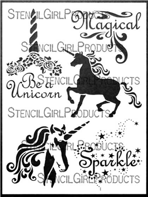 Unicorn Magic Stencil by June Pfaff Daley