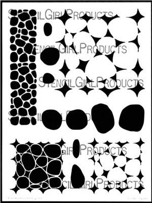 Stone and Pebble Tilings Stencil by Valerie Sjodin