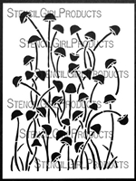 Tall Skinny Mushrooms Stencil by Debi Adams
