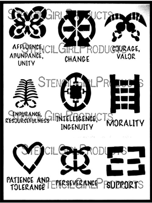 West African Symbols ATC Mixup 1 Stencil by TreWen