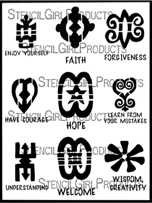 West African Symbols ATC Mixup Stencil 3 by TreWen