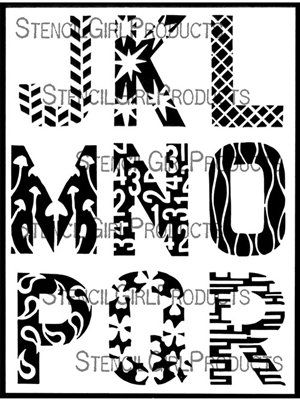 ATC Mixup Alphabet Pattern Stencil J through R by Ann Barnes