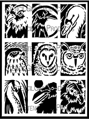 ATC Mixup Birds Stencil by Margaret Peot
