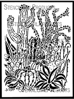 Cactus Garden Stencil by Shel C
