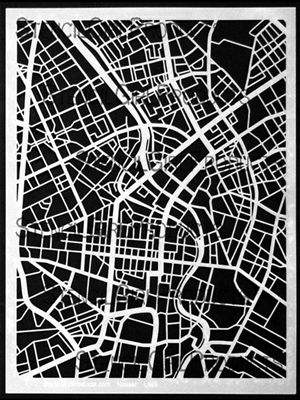 City Map Mask Stencil by Mary C. Nasser