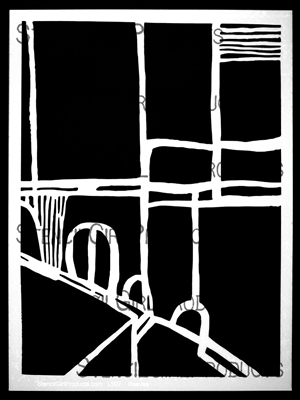 Bold Abstract Lines 1 Stencil by Diane Reeves