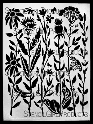 Marsh Flowers Stencil by Margaret Peot
