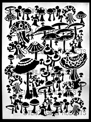 Mushrooms Stencil by Margaret Peot