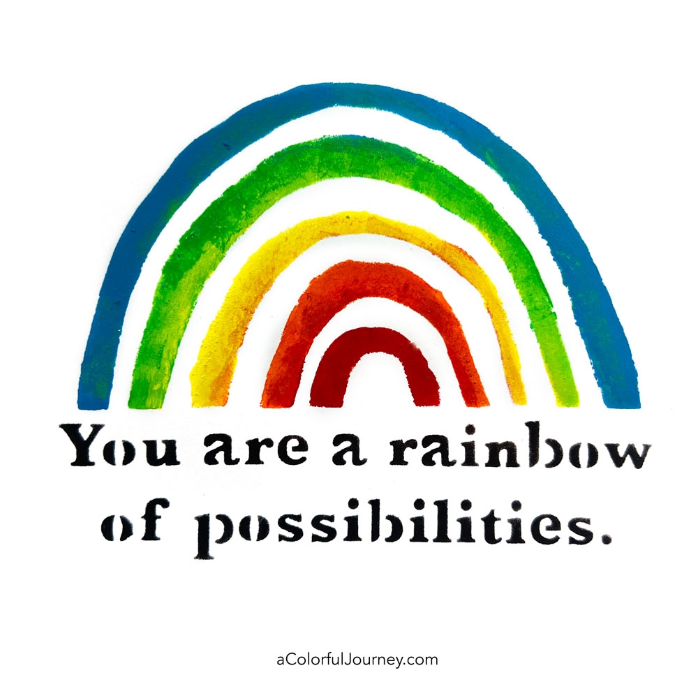 Rainbow Quotes Stencil | Carolyn Dube | StencilGirlProducts