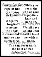 Tied Up in Knots Quotes Stencil by Carolyn Dube