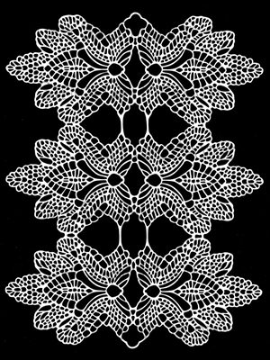 Crocheted Flowers Mask Stencil by Birgit Koopsen