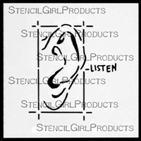 Journal Sense Listen Stencil by Pam Carriker