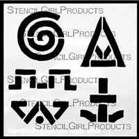 Earth Song Symbols 1 Stencil by Roxanne Evans Stout