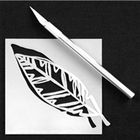 Classic Feather Retake Stencil by Rae Missigman