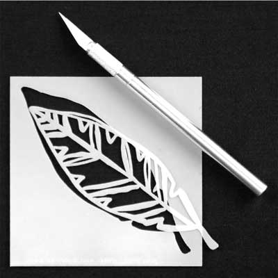 Classic Feather Retake Stencil by Rae Missigman