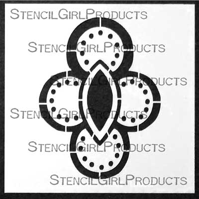 Ornamental Circle Cluster Stencil by Gwen Lafleur