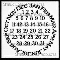 Never Ending Calendar Mini Stencil by Carolyn Dube
