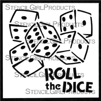 Roll the Dice Stencil by June Pfaff Daley