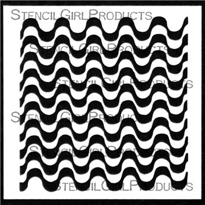 Optical Waves Pattern Stencil by Cynthia Silveri