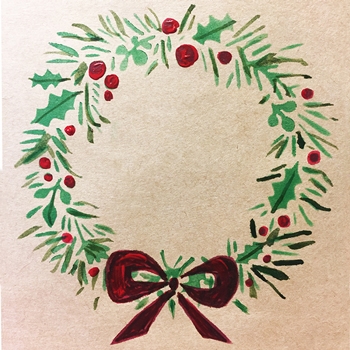Mini Holiday Wreath and Bow Stencil | Jennifer Evans | StencilGirl Products