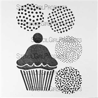 Cupcake Sprinkles Stencil by June Pfaff Daley