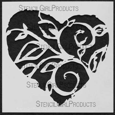 Heart Swirl Stencil was designed by Margaret Applin