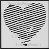Heart Striped Stencil by Margaret Applin