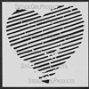 Heart Striped Stencil