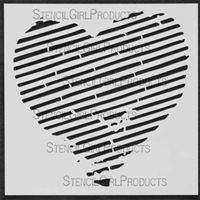 Heart Striped Stencil by Margaret Applin