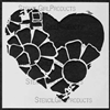 Heart  & Flowers Stencil by Margaret Applin
