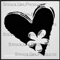Heart Flower 6 Stencil by Terri Stegmiller