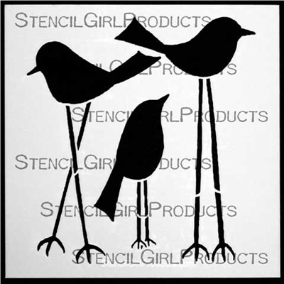 Tall Birds Stencil by Terri Stegmiller